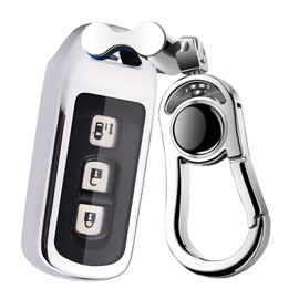 [AMACHER] ホンダ N-BOX キーケース N-BOXカスタム N-BOX+ プラス Nワゴン N-WGNカスタム N-VAN +STYLE N-ONE N-BOX SLASH スラッシュ Nシリーズ スマート キーケース (シルバー)