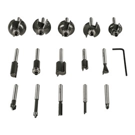 RYOBI - RAKRBS15 RAKRBS15 15 Piece Set with 6mm Shank (File, Straight, V-Groove, Groove, Groove, Folded, Dovetail, Soft Edge, Round, Fold)