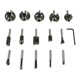 RYOBI - RAKRBS15 RAKRBS15 15 Piece Set with 6mm Shank (File, Straight, V-Groove, Groove, Groove, Folded, Dovetail, Soft Edge, Round, Fold)