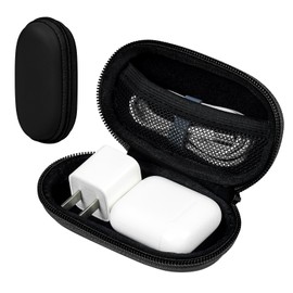 Miloocul EVA Ellipsoid Wired Earbud Case Headphone Storage Bag in-Ear Monitor Earphone Carrying Case Waterproof Portable Earbuds Case for Beats Flex Raycon (Black)