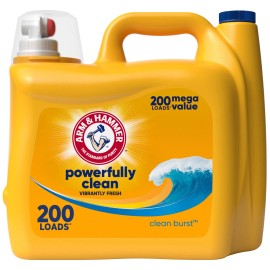 ARM & HAMMER Liquid Laundry Detergent Soap, Clean Burst, 200 fl oz, 200 Loads