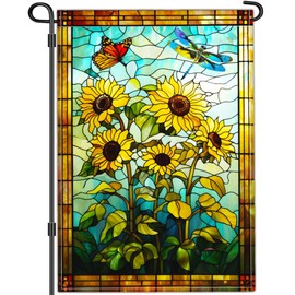 Aroxtms Spring Summer Sunflower Garden Flag Small Seasonal Welcome Floral Flowers Garden Flags for Outside 12×18 Inch Double Sided Outdoor House Yard Sign Holiday Decorations Banner