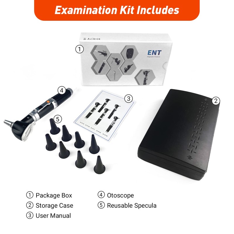Scian Otoscope Ear Scope with Light, Fiber Optic Otoscopes with