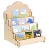 BlyeMichdi Greeting Card Stand with 4 Tier Wooden Display Stand,