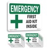 First Aid Kit Inside OSHA Emergency Aluminum Sign 10 Inch