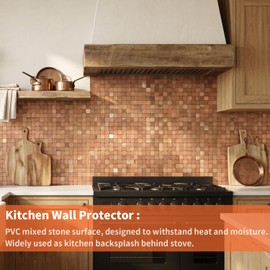 OYASIMI 10-Sheets Metallic Peel and Stick Backsplash Mosaic Tiles, Retro Brown Stainless Steel Heat Resistant Stick on Wall Tile for Kitchen, Bathroom, Laundry Room, Camper, Fireplace