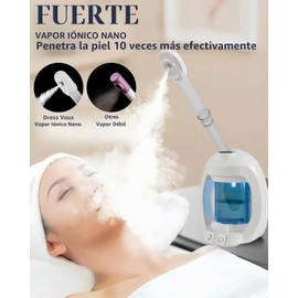 Vapor facial para limpieza profunda, blanco, nano iónico, vaporizador facial profesional con brazo