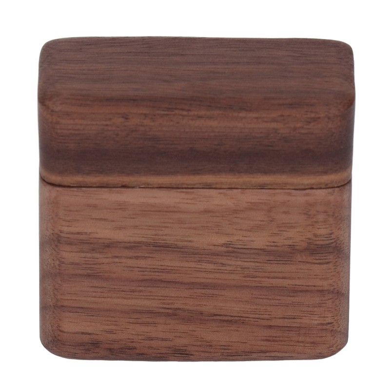 Ring Box Walnut Magnetic Cover Inlay Fleece Portable Wooden Wedding