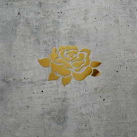 Decal Stickers of Floral Elements (Metallic Gold) (Set of 2) Premium Waterproof Vinyl Decal Stickers for Laptop Smartphone Car Dirt Bike Wall Room Mason Jar Bathtub Door - BICVER1d64631GOW19Y24