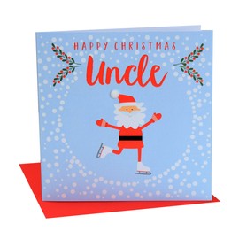 Claire Giles XP123 "Skating Santa" Uncle Happy Christmas Card