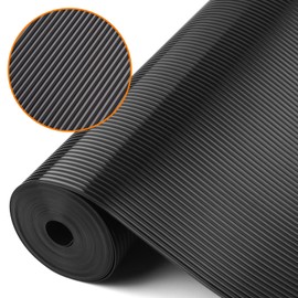 Shelf Liners for Kitchen Cabinets Non Adhesive Drawer Liner EVA Material Cupboard Mat Refrigerator Mats Washable Fridge Liner for Cabinet, Storage and Desks 11.8 x 385.8 Inches Black