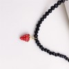 MOKAVIKY 25 Fruit 3D Strawberry Pendant Necklace with Black Bead