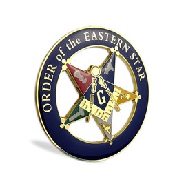 Order of The Eastern Star Masonic Car Emblem Square Cut-Out Metal Auto Decal