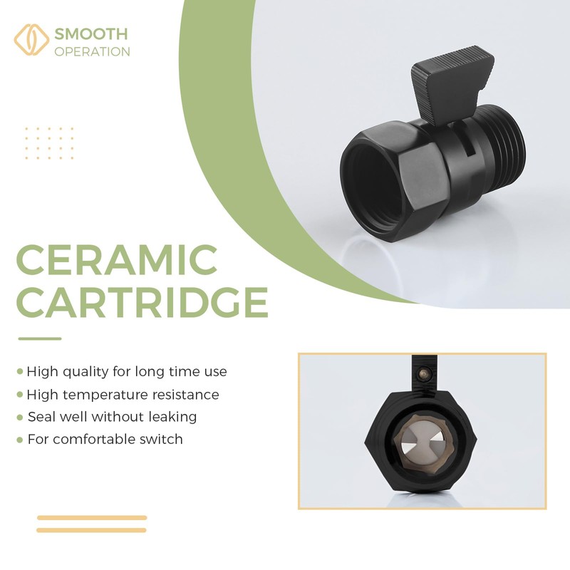 Aomasi Shower Shut off Valve Matte Black, Brass Bathroom Water