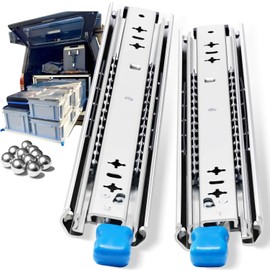 CXHIIA Heavy Duty Drawer Slides 264Lbs Locking Side Mount Full Extension Ball Bearing, 12"-40" Tool Box & RV Drawer Tracks Cabinet Runners Sliding Rails Glides (1 Pair, 18 Inch)