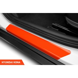 Luxshield Car Door Sill Protector for Hyundai Kona 1 (I) OS I 2017-2023 - Protective Film Car Door Accessories Trim Paint Protection Film Transparent