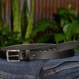 BullhideBelts.com The Eastwood Mens Leather Belt for Casual, Dress, CCW, 1.25" Wide, Black, 40”