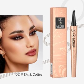 Eyebrow Pencil, Eyebrows Pen with 4 Micro-Fork Tip Long-lasting Waterproof Eyebrow Pen and Smudgeproof Brow Pen,Creates Natural Looking Defined Eyebrows(Dark Brown)