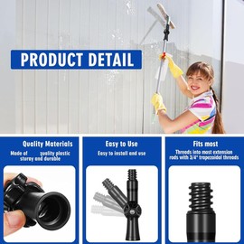 Ginobili Pack of 2 Rotating Angle Adapter Extension Rod Attachments for Thread Extension Rod Paint Rod Adapter for Attaching to Duster