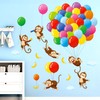 DECOWALL SG-2202 Balloons Monkey Wall Stickers Cartoon Monkeys Decals for