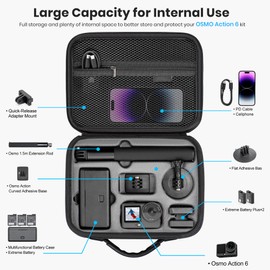 STARTRC DJI Osmo Action 6 Case, Waterproof Portable Shockproof Carry Storage Bag for Osmo Action 6 Action Camera, All-round Protection for Osmo Action 6 Camera Accessories