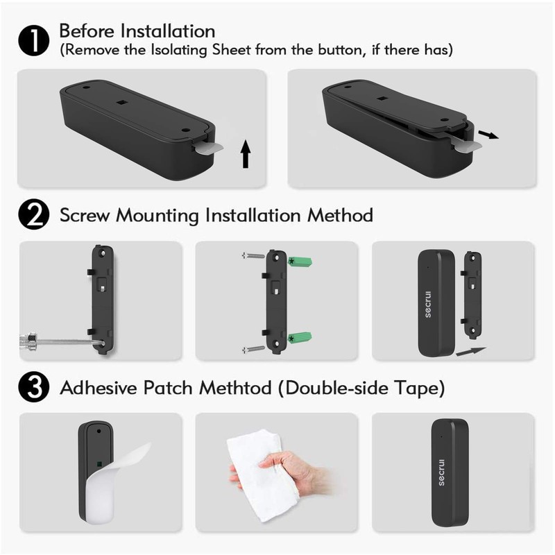 SECRUI Door Chime, Door Sensor Chime with Adjustable Volume, Easy