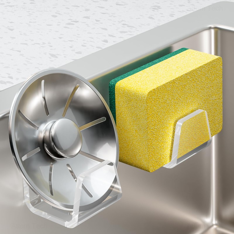 NiHome Clear Acrylic Kitchen Sink Sponge Holders 2PCS for Sponges,