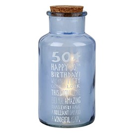 Message of Love Light Up Jar 50th Birthday Unisex | Home Décor | 2 x AA