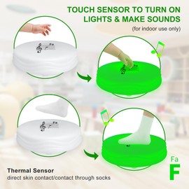 HvaJvny Light Up Musical Toys, Touch Sensitive Jumping Toy, LED Floor Tiles Kids Games, Interactive Active Toddler Toys with Piano Sounds, Green(FA)