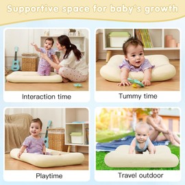 Lucakuins Baby Lounger for Newborn, 0-24 Months, Bionic Design Infant Lounger for Home and Travel, Soft Organic Cotton, Newborn Babies Essentials Gifts (Pure White Baby Lounger)