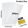 200 sacchetti trasparenti in cellophane da 25 x 12 cm,