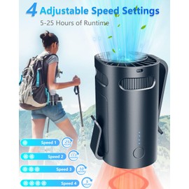 Portable Waist Fan-Personal Battery Operated Clip on Fan for Shirt Belt Buckle Hip Under Clothes,Cordless Chargeable Waist Fans that Blow Cold Air,Cooling Wearable USB Neck Cooler Women Men Kids