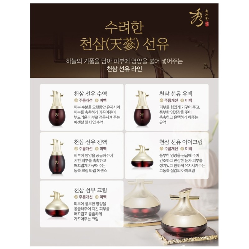 Sooryehan Cheonsam Seonyu Cream 50ml + (Sanghwang Eye Cream 20ml