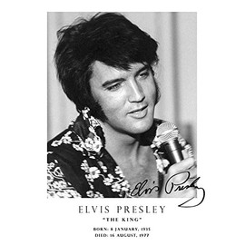 Elvis Poster - Tribute - Signed (Copy) A3# 121 - Elvis Presley - The King - Born 8 January 1935 - Died 16 August 1977 - A3 Poster - Print - Picture