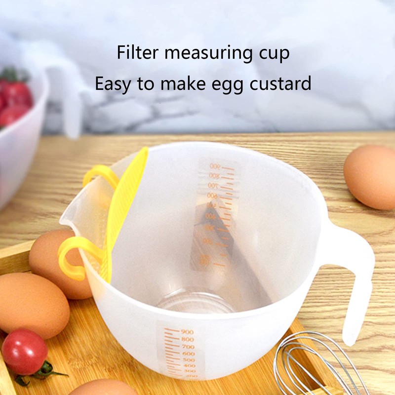 Large Capacity Measuring Cup Beating Eggs Bowls Egg Liquid Filtering