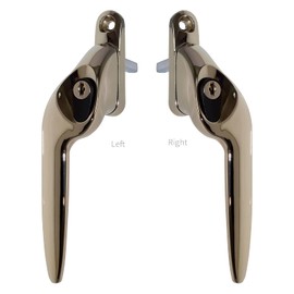 Champagne Gold Right-Hand Yale UPVC Window Handle Cranked Double Glazing Universal Key Locking - 40mm