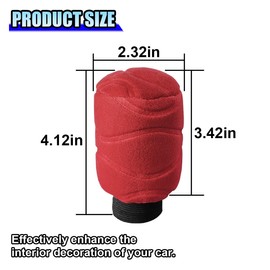 Car Gear Shift Knob Cover, Universal Automotive Gear Lever Handle Protector Cover, Vehicle Stick Shifter Cover Car Interior Decoration Accessories for Most Cars, SUVs, Trucks (Red)