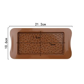 Aebor 4 Pack Silicone Molds Heart Love Shape Chocolate Moulds, Sweet Moulds Candy Moulds, Non Stick Reusable Kitchen Baking Flexible Rectangle Food Grade Molds