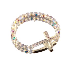 72ore Crystal Cross Bracelet for Women Sparkling Rhinestone Religious Prayer Bracelet Faith-Based Accessories Trendy Gift