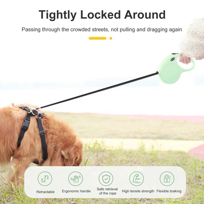 Retractable Lead for Dogs, 5 m Retractable Dog Lead with
