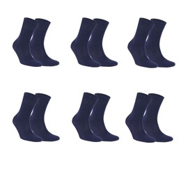 DWOY Bamboo Socks, Comfort Breathable Antibacterial Bamboo Socks for Men & Women - 6 Pairs (6 Pack Navy Blue)