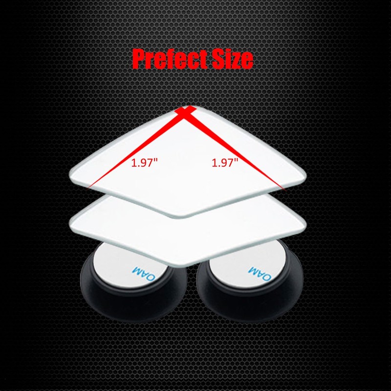 Ampper Rhombus Shaped Blind Spot Mirror, HD Glass Frameless Convex