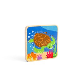 Bigjigs Toys Sea Turtle Lifecycle Puzzle - Life Cycle Toys, 7 Piece Chunky Puzzle for 2 3 4 year olds, Quality Childrens Puzzles, Jigsaw Puzzles For Kids & Toddlers
