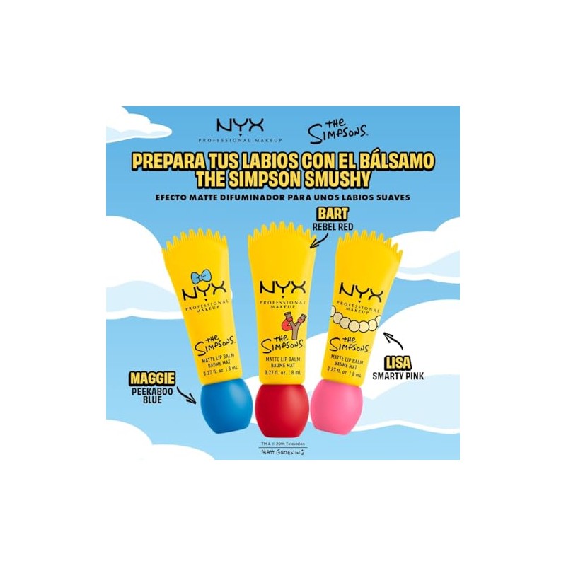 Nyx Professional Makeup, Colección Simpson. Smushy Matte Lip Balm, Tono: