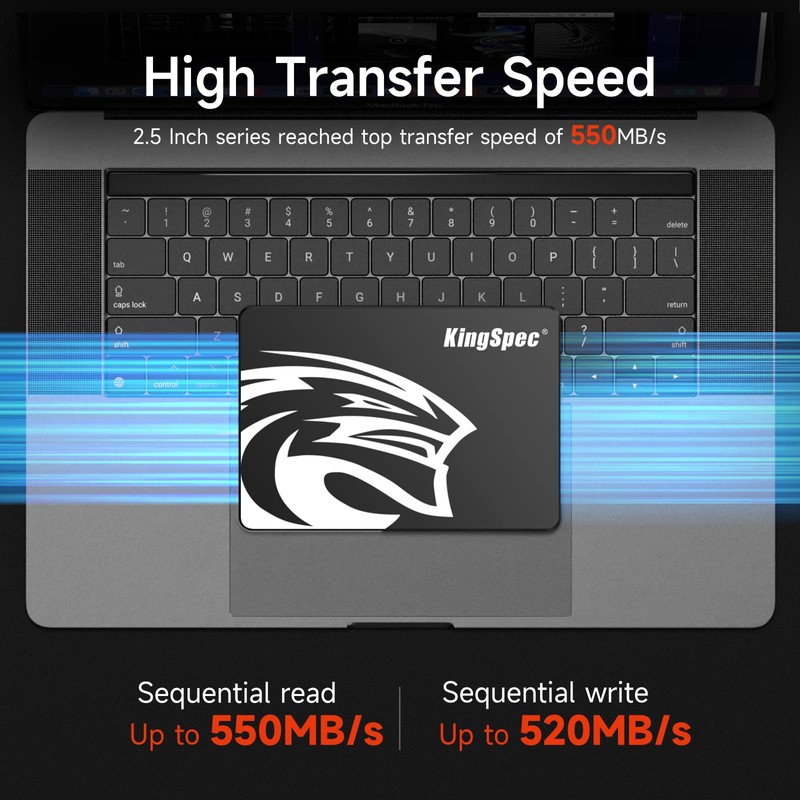 KingSpec 128GB 2.5 SSD SATA III Internal - 550MB/s Read,