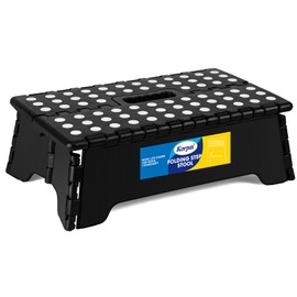 Korpai 5" Folding Step Stool for Adults and Kids 15-Inch Extra Wide Stool Holds Up to 300 lbs,Non-Slip Folding Stools with Handle,Compact Plastic Foldable Step Stool for Bathroom,Kitchen,ect