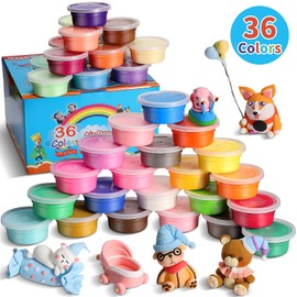 iFergoo Modeling Clay Kit - 36 Colors Magic Air Dry Clay for Kids, Ultra Light, Safe & Non-Toxic, School Art & Craft Project, Great Toy Gift for Boys and Girls