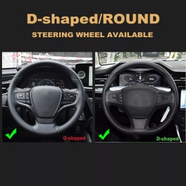 Unbranded 15" Car Steering Wheel Cover Cowhide Leather Breathable Anti-slip DIY Beige 38cm