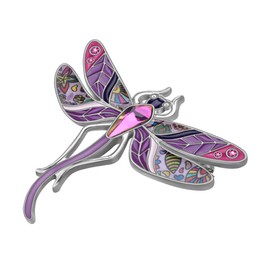WEVENI Alloy Dragonfly Brooch Enamel Pins for Women Lady Girl Fashion Jewelry Scarf Hat Accessories Gift (Violet), 24mm x 34mm, Metal enamel, no gemstone
