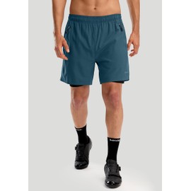 Bikewa - Pantalones cortos de bicicleta de montaña para hombre, 3D, acolchados, ajuste holgado, para equitación, ciclismo, ciclismo, bicicleta, motociclista, bolsillos con cierre